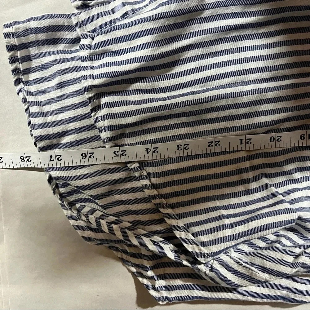 BEACH LUNCH LOUNGE ~ Bundle of Two Large Striped Rayon Lyocell Tops Green Blue - Picture 13 of 15